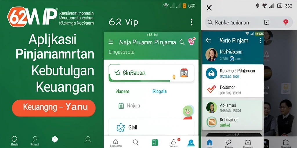 Antarmuka intuitif aplikasi 62VIP untuk pengajuan pinjaman.