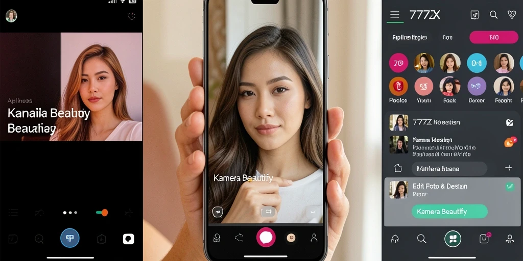 Tampilan antarmuka aplikasi Kamera Beautify yang memudahkan pengeditan foto.