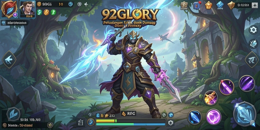 Antarmuka menarik dengan pilihan karakter RPG yang beragam.