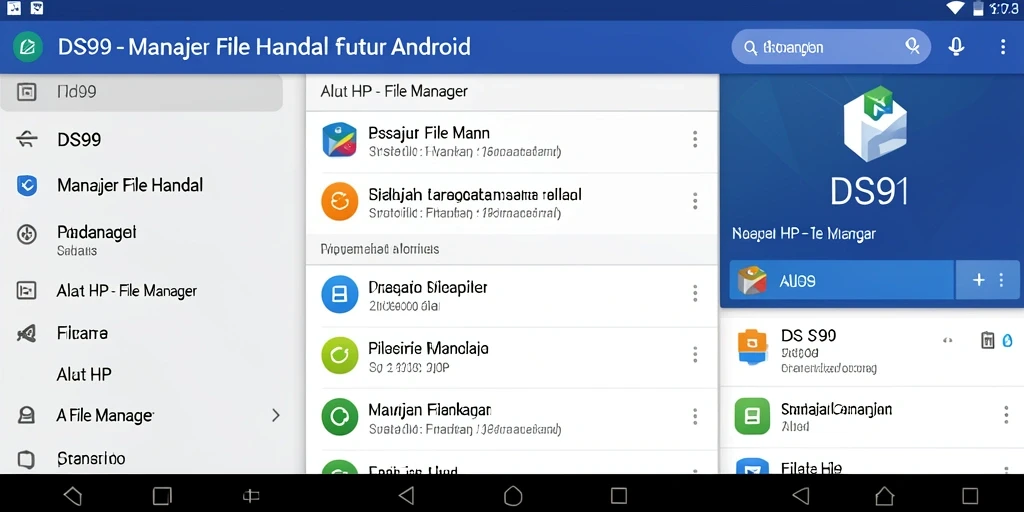 Antarmuka DS99 menampilkan berbagai fungsi File Manager yang efisien.