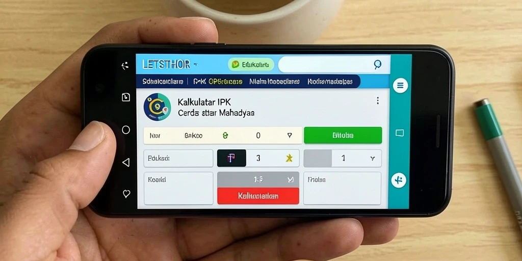 Antarmuka LETSTHOR menampilkan fitur Kalkulator IPK dengan jelas dan menarik.