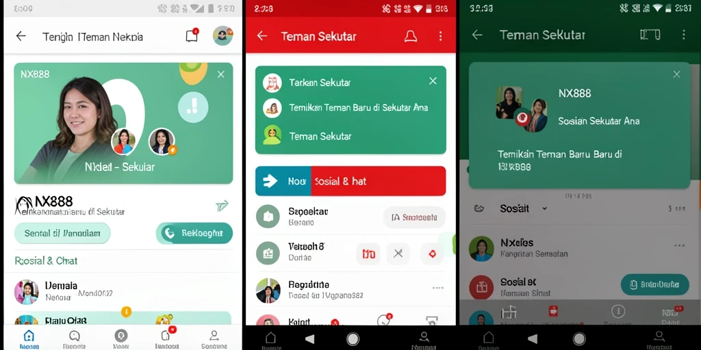 Antarmuka NX888 menampilkan fitur pencarian teman yang menarik dan interaktif.