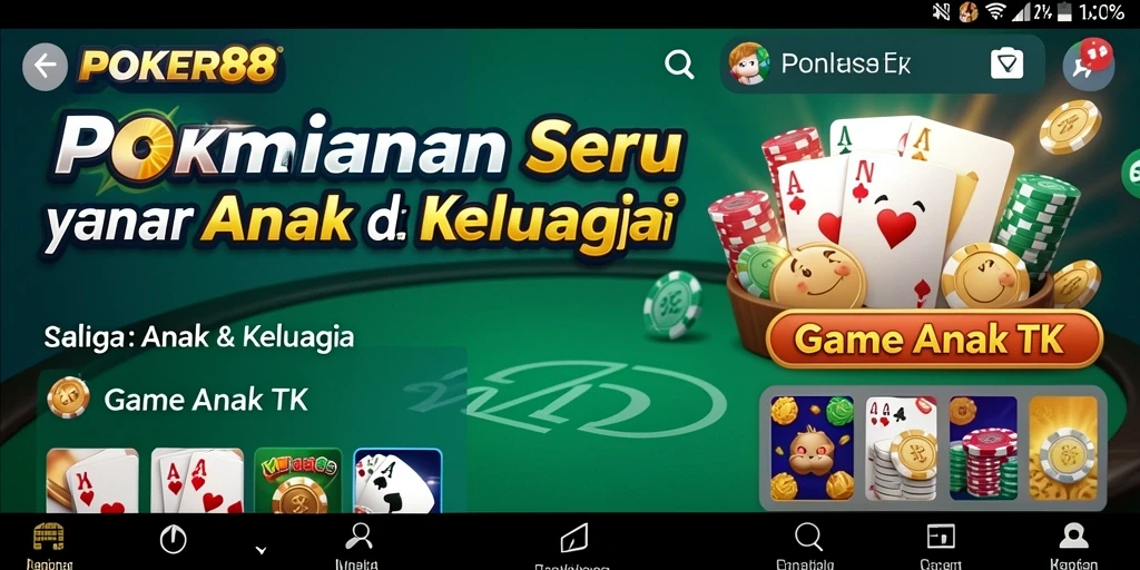 Tampilan utama aplikasi POKER88 untuk Game Anak TK yang menarik.