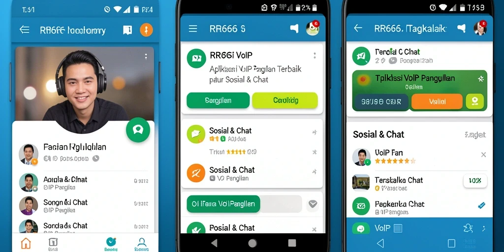 Antarmuka aplikasi VoIP Panggilan RR666 yang intuitif.