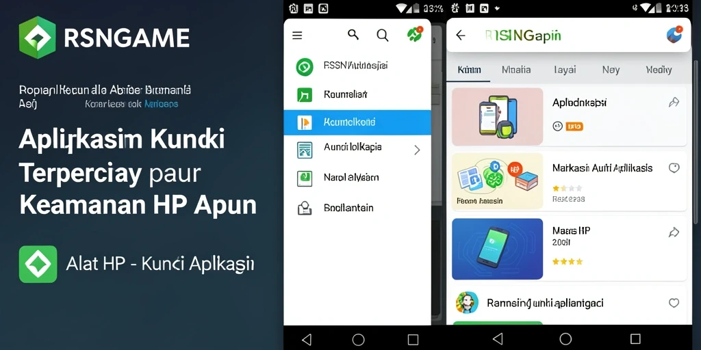 Tampilan antarmuka utama RSNGAME untuk Kunci Aplikasi yang intuitif.