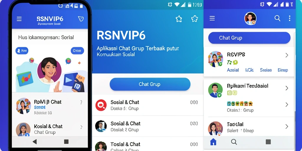 Tampilan antarmuka RSNVIP6 saat chatting di grup sosial.