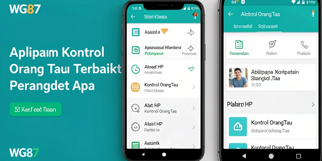 Antarmuka WG87 menampilkan panel kontrol untuk orang tua dengan grafik penggunaan aplikasi.